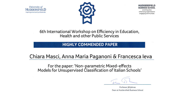BEST PAPER AWARD at the 6th international workshop on efficiency in education, health and other public services