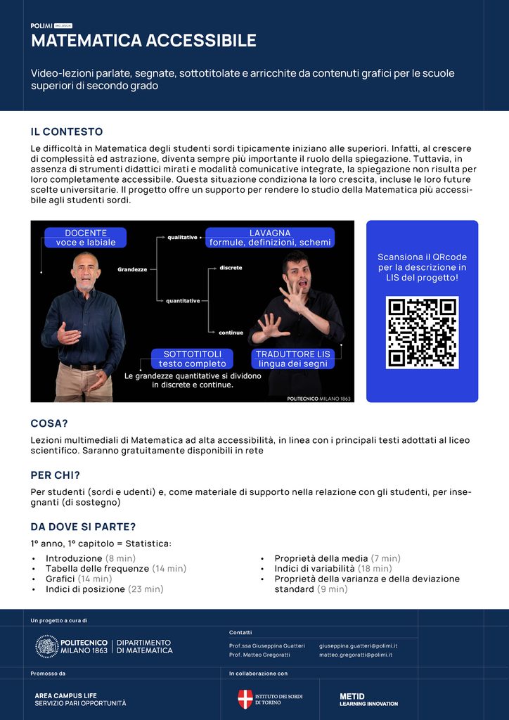 Poster di presentazione del progetto